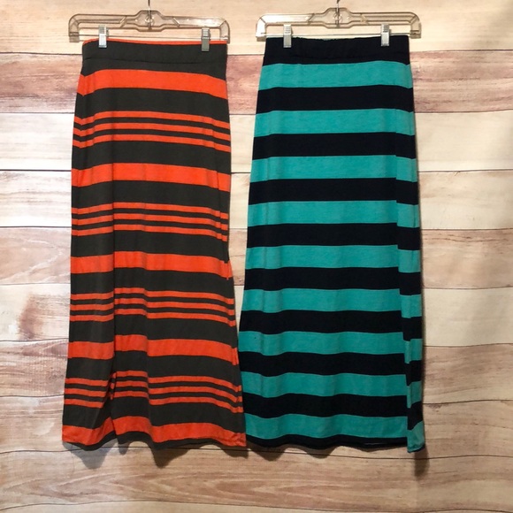 Dresses & Skirts - 2 Striped Maxi Skirts Juniors Small